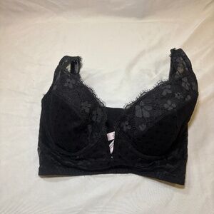 VICTORIA'S SECRET DREAM ANGELS LACE & VELVET SHINE STRAP CORSET BRA TOP 34DD